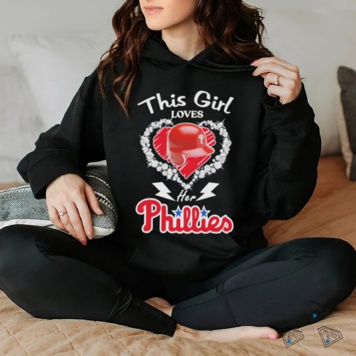 This girl love her Philadelphia Phillies helmet shirt