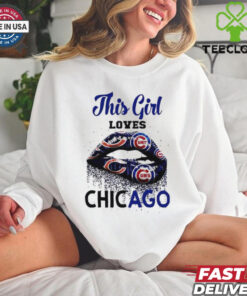 This girl loves Chicago Bears and Chicago Cubs lips bite shirt 1 This girl loves Chicago Bears and Chicago Cubs lips bite shirt