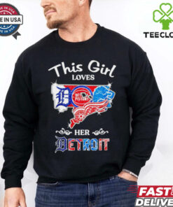 This girl loves Detroit Pistons her Detroit sports shirt