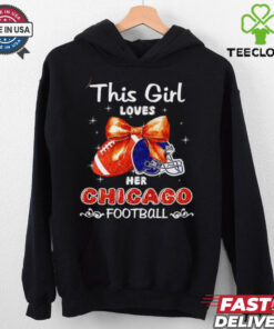 This girl loves her Chicago Bears Football faux glitter hoodie, sweater, longsleeve, shirt v-neck, t-shirt