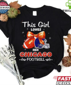 This girl loves her Chicago Bears Football faux glitter hoodie, sweater, longsleeve, shirt v-neck, t-shirt