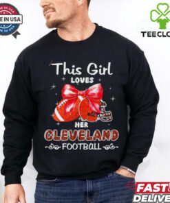 This girl loves her Cleveland Browns Football faux glitter shirt