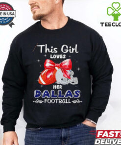 This girl loves her Dallas Cowboys Football faux glitter shirt