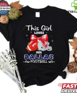 This girl loves her Dallas Cowboys Football faux glitter hoodie, sweater, longsleeve, shirt v-neck, t-shirt