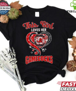 This girl loves her Gamecocks diamond heart shirt