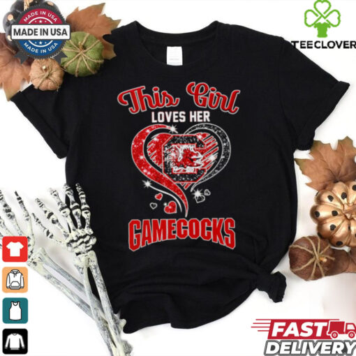 This girl loves her Gamecocks diamond heart shirt