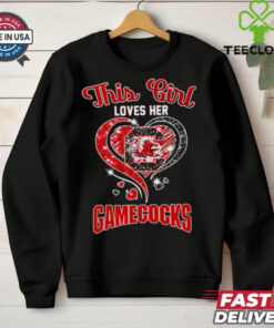 This girl loves her Gamecocks diamond heart shirt