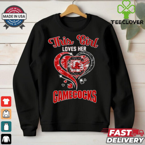This girl loves her Gamecocks diamond heart shirt
