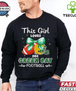 This girl loves her Green Bay Packers Football faux glitter shirt