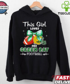 This girl loves her Green Bay Packers Football faux glitter hoodie, sweater, longsleeve, shirt v-neck, t-shirt