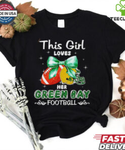 This girl loves her Green Bay Packers Football faux glitter hoodie, sweater, longsleeve, shirt v-neck, t-shirt