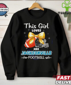 This girl loves her Jacksonville Jaguars Football faux glitter shirt