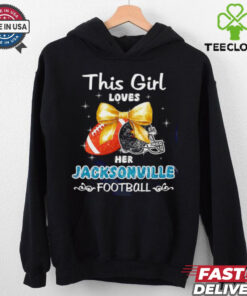 This girl loves her Jacksonville Jaguars Football faux glitter hoodie, sweater, longsleeve, shirt v-neck, t-shirt