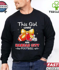 This girl loves her Kansas City Chiefs Football faux glitter shirt