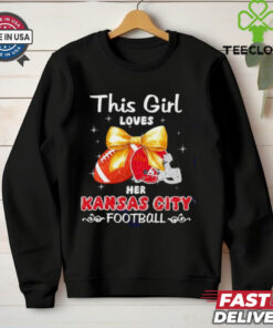 This girl loves her Kansas City Chiefs Football faux glitter shirt