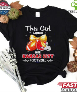 This girl loves her Kansas City Chiefs Football faux glitter hoodie, sweater, longsleeve, shirt v-neck, t-shirt