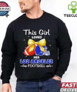 This girl loves her Los Angeles Rams Football faux glitter shirt