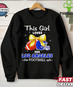 This girl loves her Los Angeles Rams Football faux glitter shirt