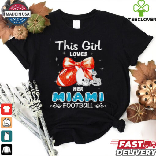 This girl loves her Miami Dolphins Football faux glitter hoodie, sweater, longsleeve, shirt v-neck, t-shirt