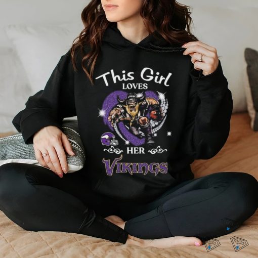 This girl loves her Minnesota Vikings Hearts diamond mascot 2024 hoodie, sweater, longsleeve, shirt v-neck, t-shirt