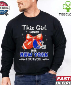 This girl loves her New York Giants Football faux glitter shirt