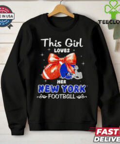 This girl loves her New York Giants Football faux glitter hoodie, sweater, longsleeve, shirt v-neck, t-shirt