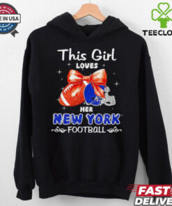 This girl loves her New York Giants Football faux glitter hoodie, sweater, longsleeve, shirt v-neck, t-shirt