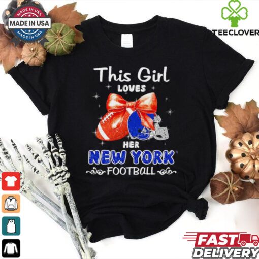 This girl loves her New York Giants Football faux glitter hoodie, sweater, longsleeve, shirt v-neck, t-shirt