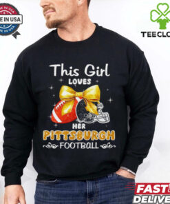 This girl loves her Pittsburgh Steelers Football faux glitter shirt