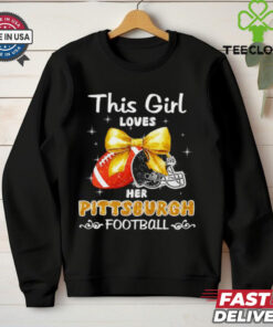 This girl loves her Pittsburgh Steelers Football faux glitter shirt