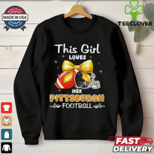 This girl loves her Pittsburgh Steelers Football faux glitter shirt