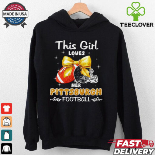 This girl loves her Pittsburgh Steelers Football faux glitter shirt