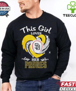 This girl loves her San Diego Padres diamond heart shirt