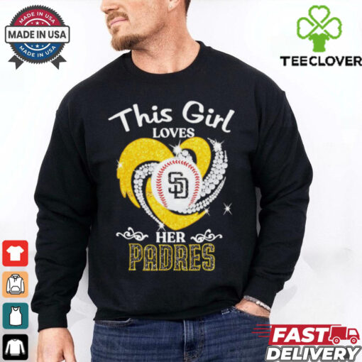 This girl loves her San Diego Padres diamond heart hoodie, sweater, longsleeve, shirt v-neck, t-shirt