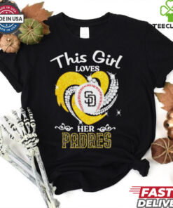 This girl loves her San Diego Padres diamond heart hoodie, sweater, longsleeve, shirt v-neck, t-shirt