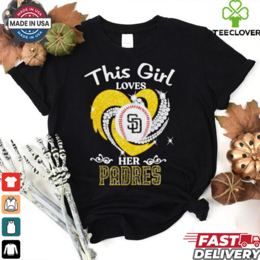 This girl loves her San Diego Padres diamond heart hoodie, sweater, longsleeve, shirt v-neck, t-shirt