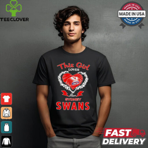 This girl loves her Sydney Swans heart shirt