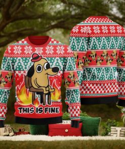 This is Fine meme Ugly Sweater