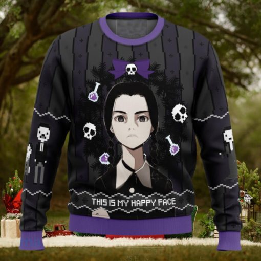 This is my Happy Face Wednesday Addams Xmas Ugly Christmas Sweater Christmas Gift For Men And Women