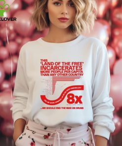 This land of the free incarcerates more people per capita than any other country we should end the war on drugs hoodie, sweater, longsleeve, shirt v-neck, t-shirt