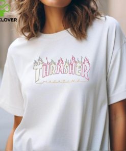 Thrasher Shirt Double Flame Neon T Shirt