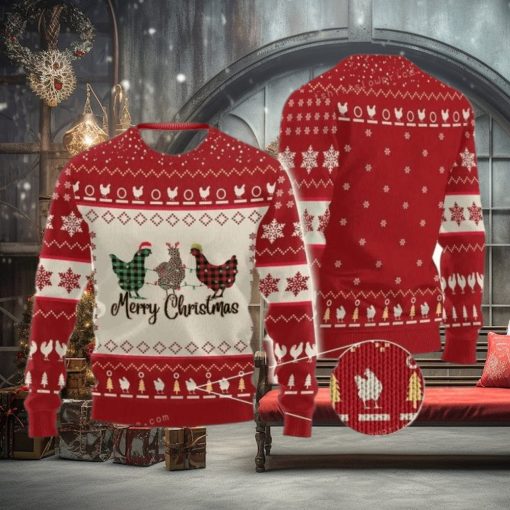 Three Chicken Christmas Ugly Sweater Christmas Party