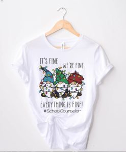 Three Gnomes It’s Fine We’re Fine Everything Is Fine School Counselor Christmas Sweater