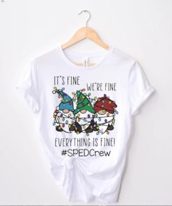 Three Gnomes It’s Fine We’re Fine Everything Is Fine Sped Crew Christmas Sweater