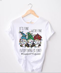 Three Gnomes It’s Fine We’re Fine Everything Is Fine Support Squad Christmas Sweater