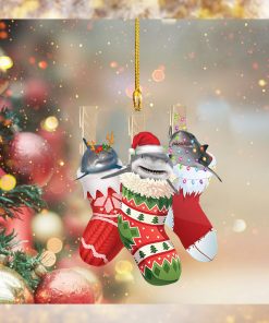 Three Sharks In Sock Christmas Ornament Animal Shark Christmas Ornament Hanging Tree Decor