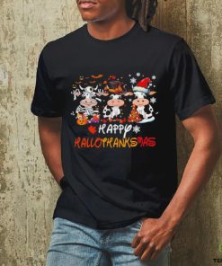 Three cows happy hallothanksmas hoodie, sweater, longsleeve, shirt v-neck, t-shirt