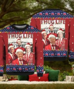 Thug Life Christmas Trump Vance Musk Ugly Christmas Sweater