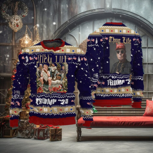 Thug Life Trump Christmas Unly sweater