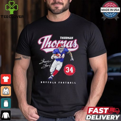 Thurman Thomas Buffalo Bills script signature vintage shirt